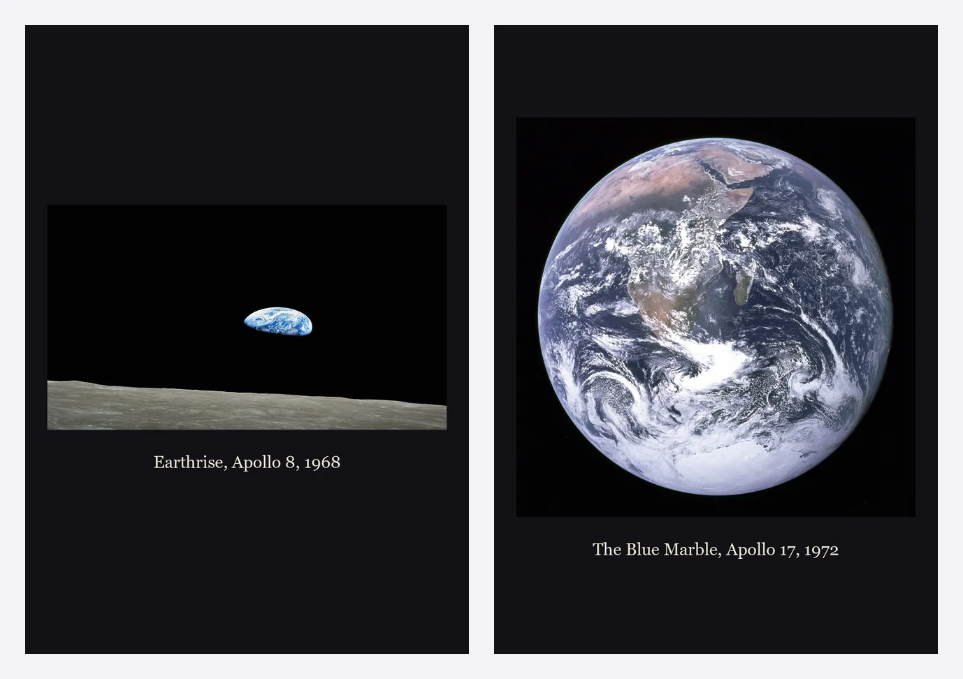 apollo-photo-pages.cbz, showing two Apollo photo pages
